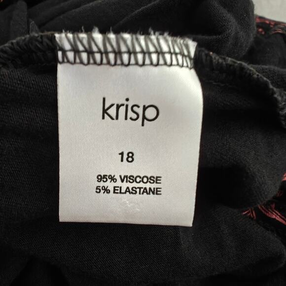 Krisp Maroon Black Floral V Neck Knot Dress Size 14 US 18 UK - Picture 7 of 9